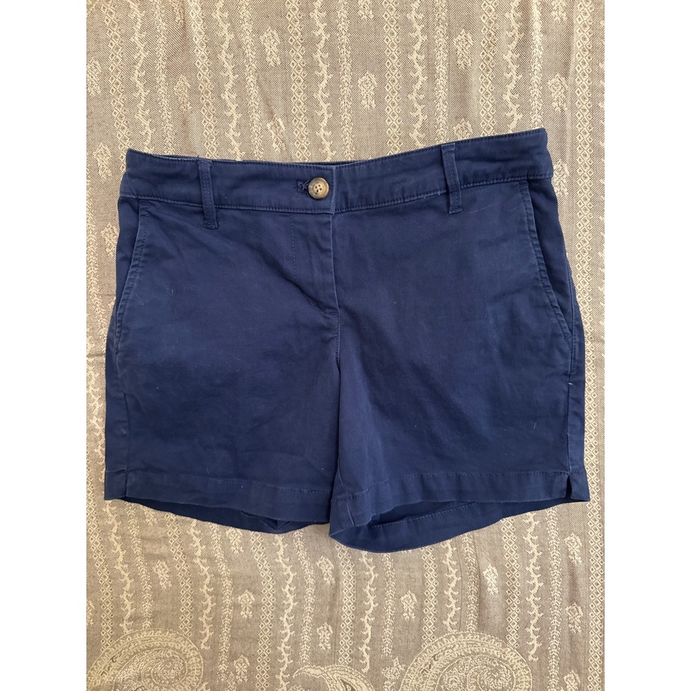 Tommy Bahama Navy Blue Chino Shorts Women Size 0 Cotton Stretch Preppy Casual